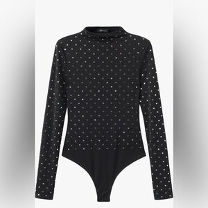 NWOT Mango Selection Crystal Embellished Long Sleeve Bodysuit Size S $ 219